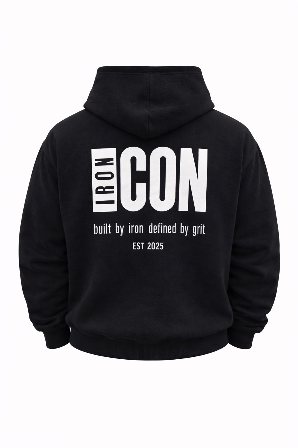 Iron Icon Black Hoodie - Premium Heavyweight UK Activewear