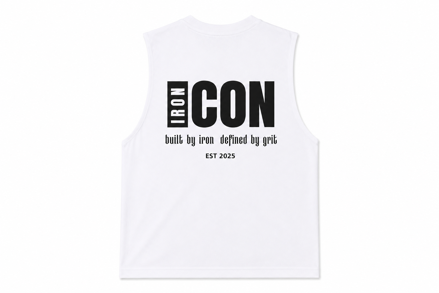 IRON ICON White Vest — Premium UK Activewear Training Vest